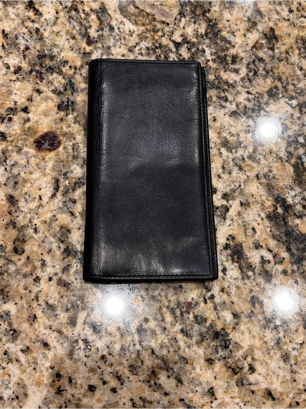 Coach Black Vintage Leather Checkbook Cover Wallet Organizer Men Travel Luxury